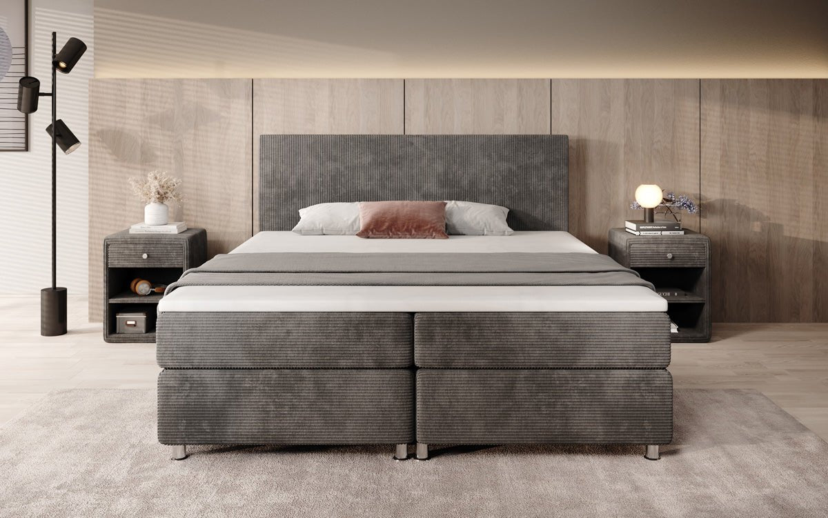 Boxspringbed Athene in Ribstof