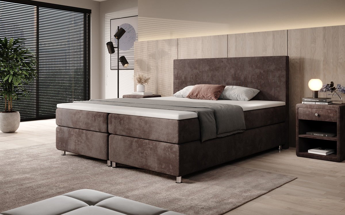Boxspringbed Athene in Ribstof