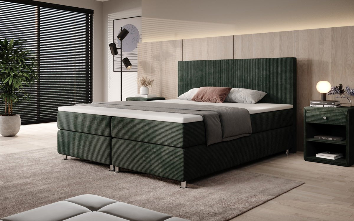 Boxspringbed Athene in Ribstof