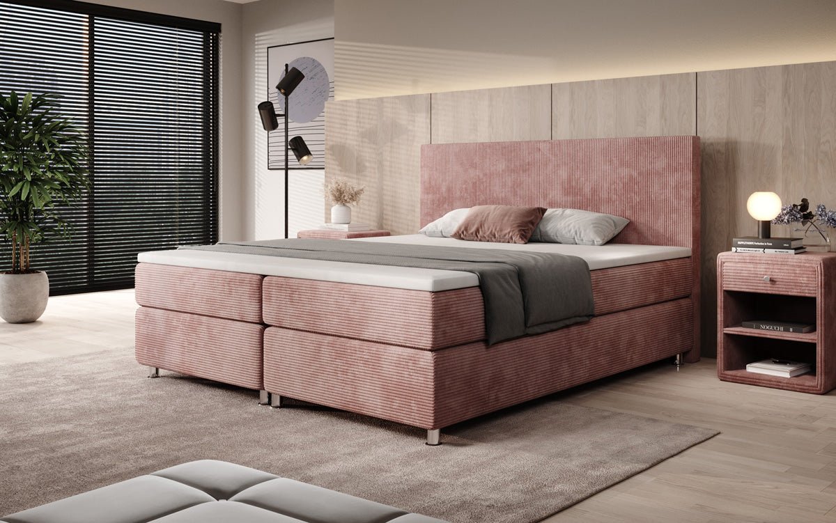 Boxspringbed Athene in Ribstof