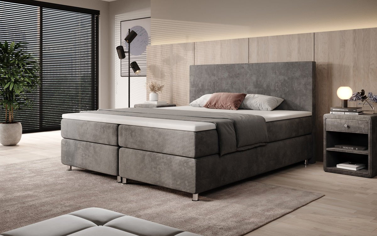 Boxspringbed Athene in Ribstof