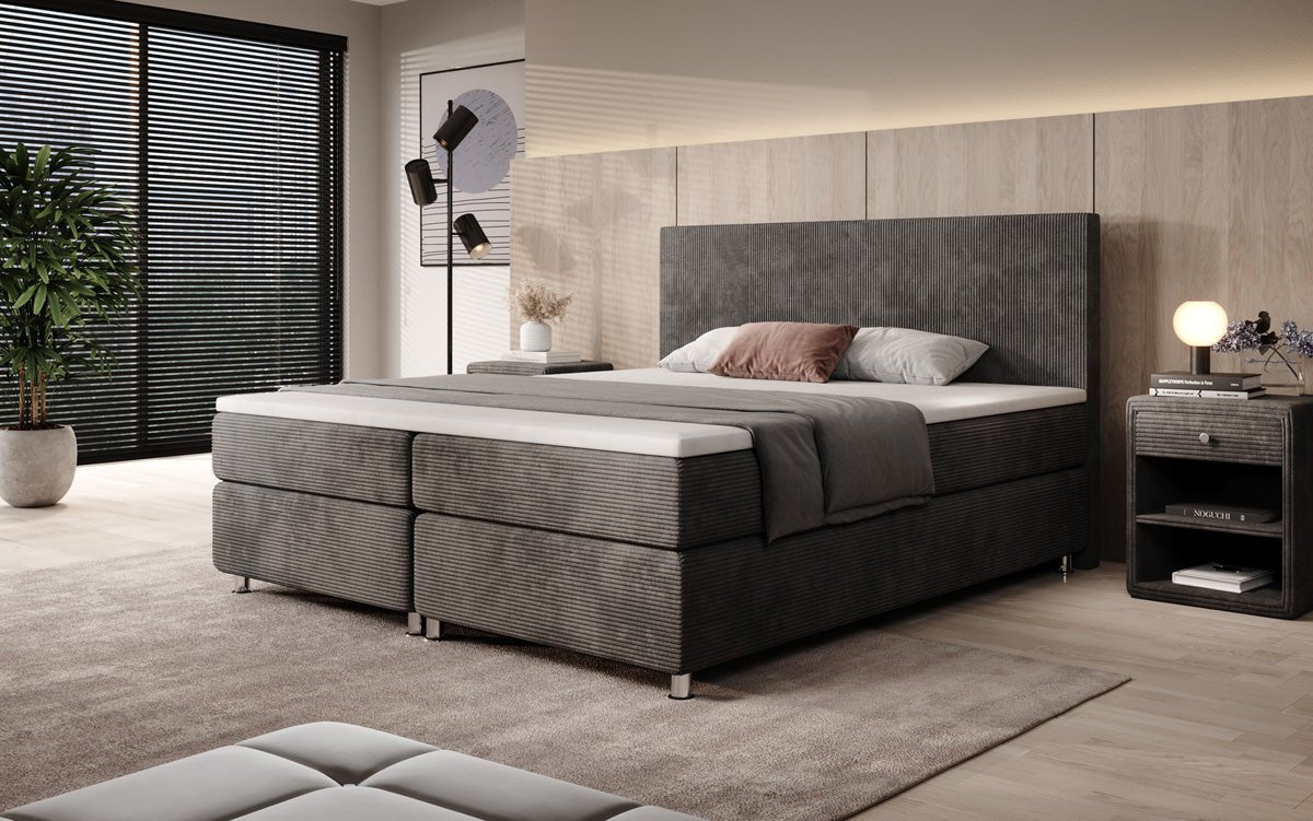Boxspringbed Athene in Ribstof