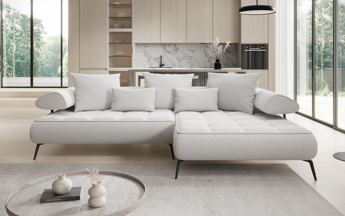 Designerbank Sydney L II Bouclé met elektrische slaapfunctie