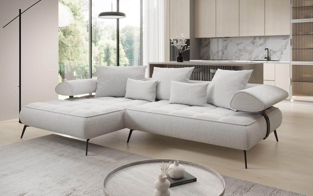 Designerbank Sydney L II Bouclé met elektrische slaapfunctie