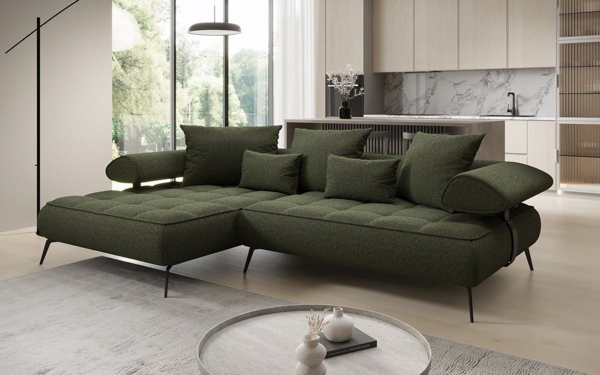 Designerbank Sydney L II Bouclé met elektrische slaapfunctie