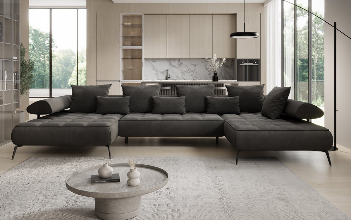 Designer U-bank Sydney Fluweel met elektrische slaapfunctie