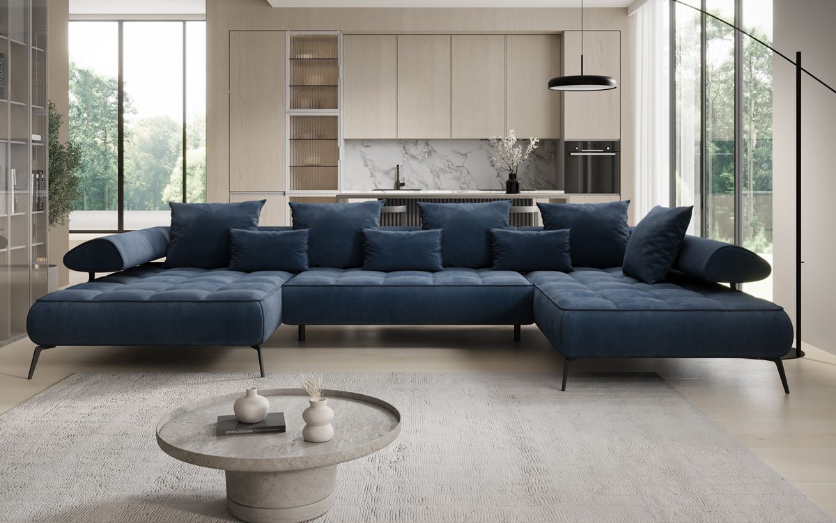 Designer U-bank Sydney Fluweel met elektrische slaapfunctie