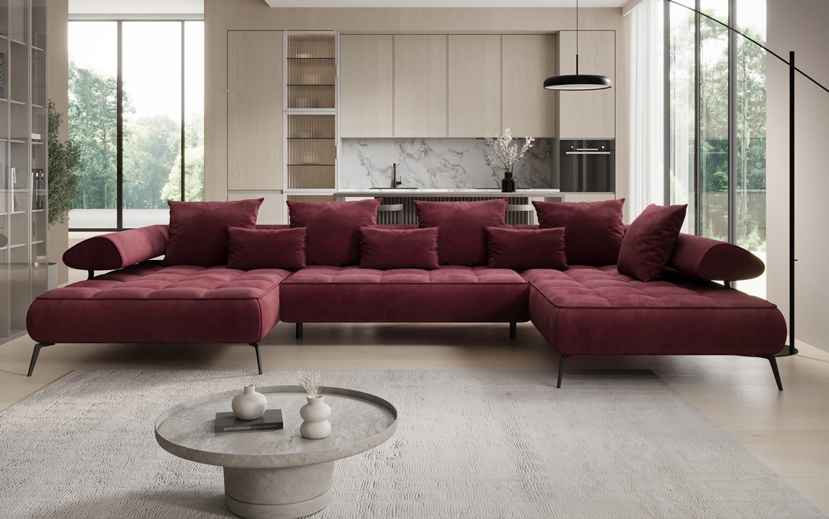 Designer U-bank Sydney Fluweel met elektrische slaapfunctie