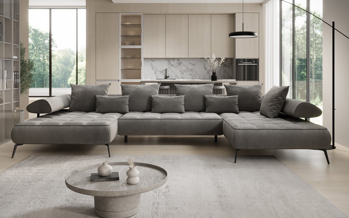 Designer U-bank Sydney Fluweel met elektrische slaapfunctie