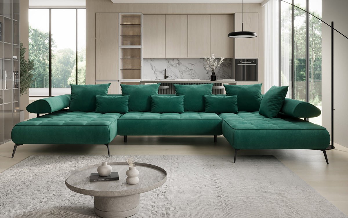 Designer U-bank Sydney Fluweel met elektrische slaapfunctie