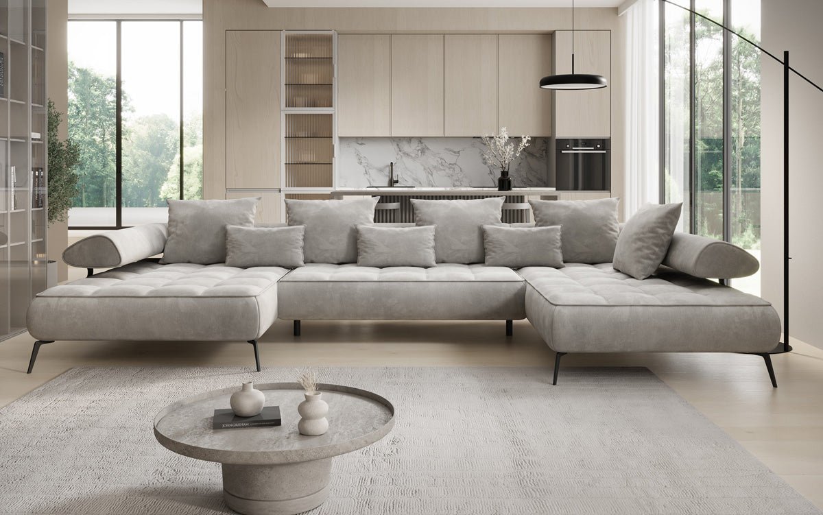 Designer U-bank Sydney Fluweel met elektrische slaapfunctie