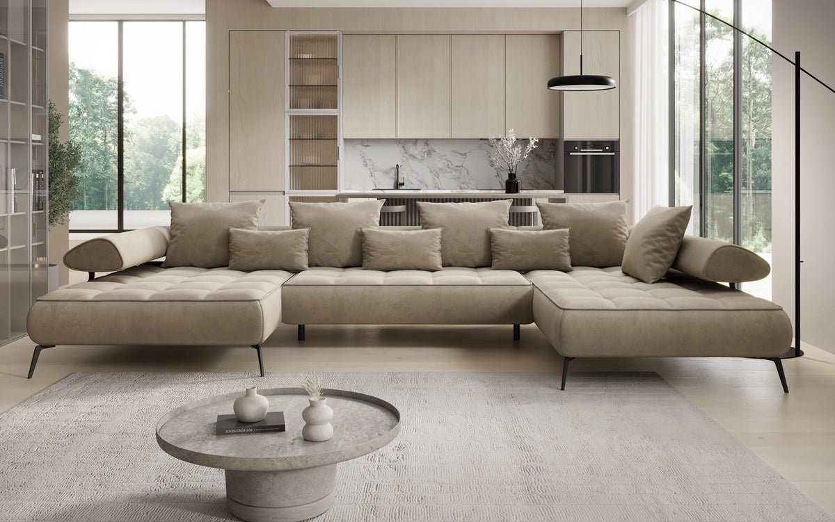 Designer U-bank Sydney Fluweel met elektrische slaapfunctie