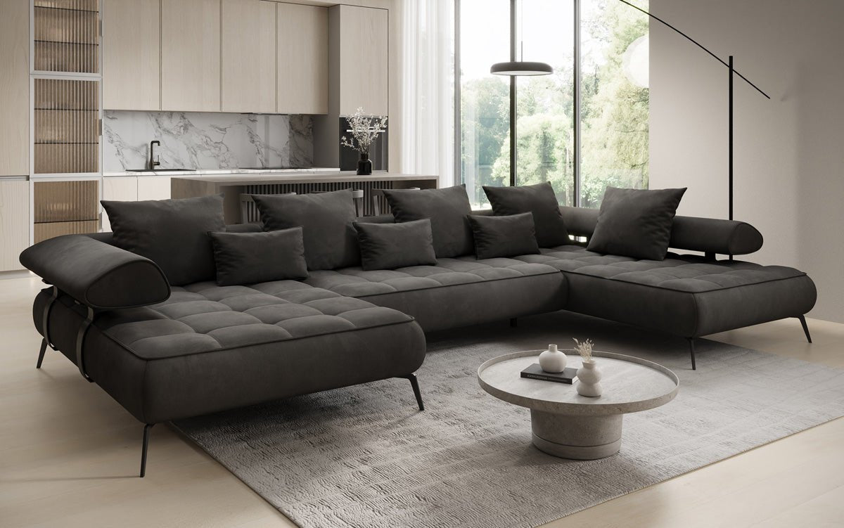 Designer U-bank Sydney Fluweel met elektrische slaapfunctie