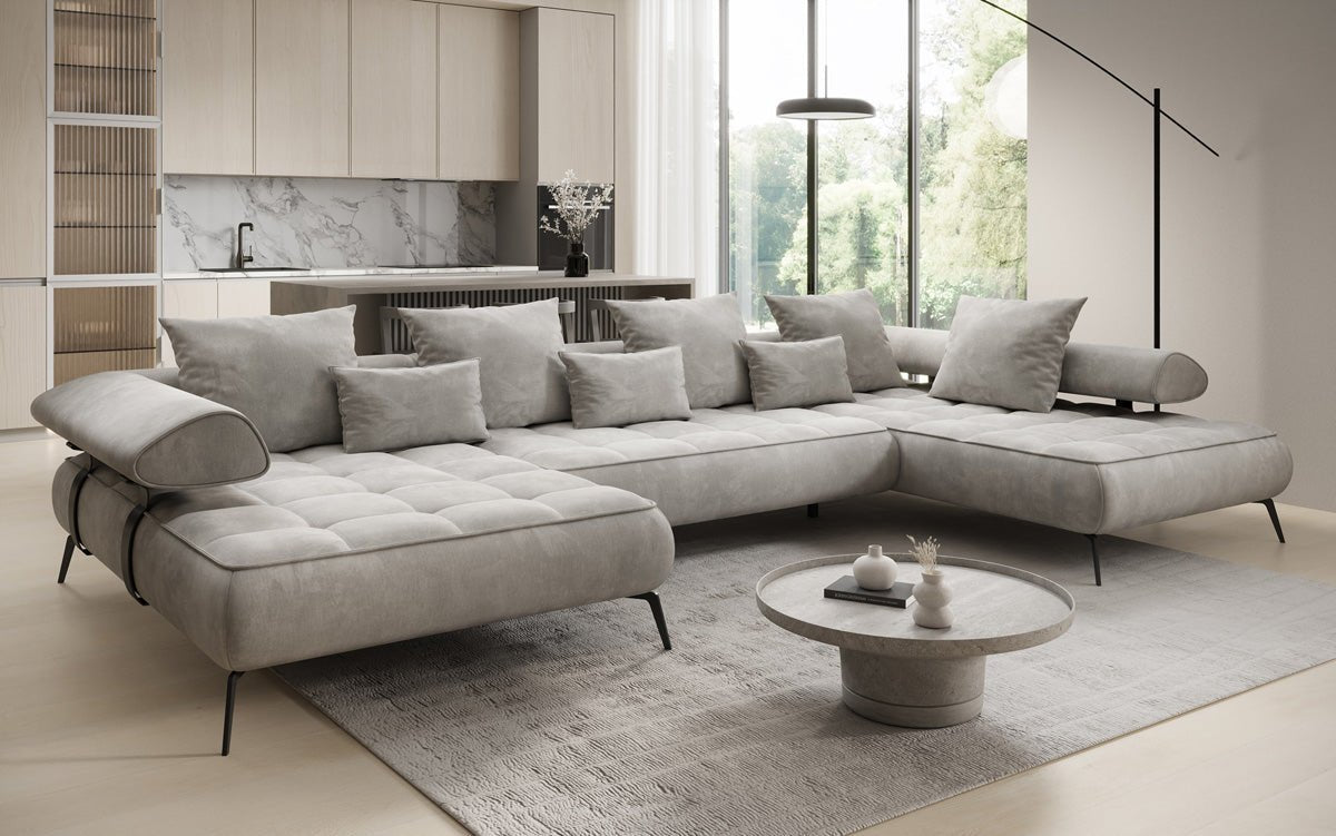 Designer U-bank Sydney Fluweel met elektrische slaapfunctie