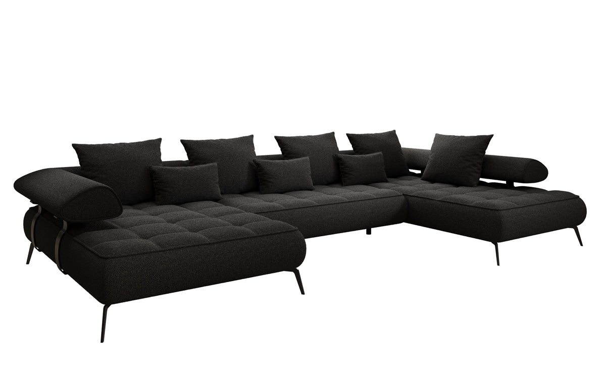 Designer U Sofa Sydney Bouclé with electric sleeping function