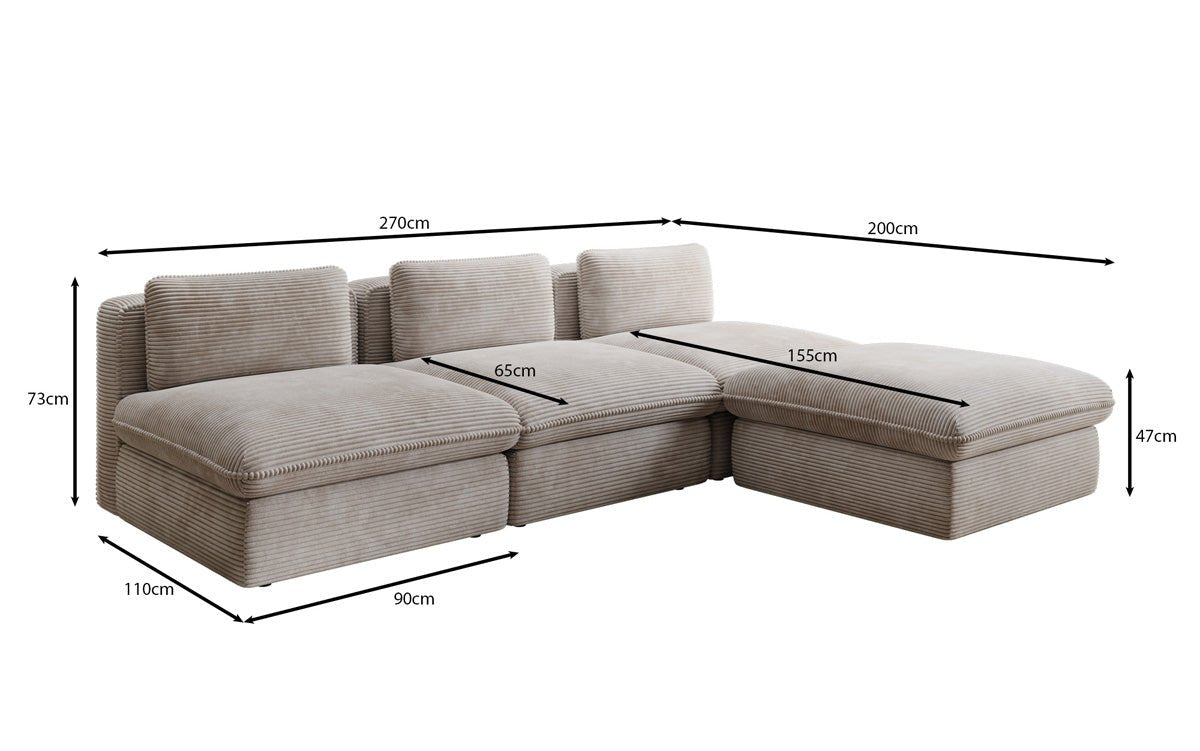 Designer L-bank Knuffel in Ribstof