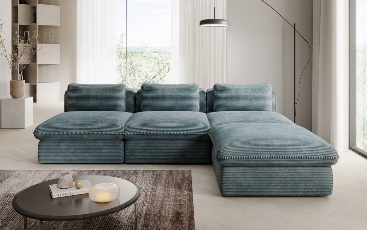 Designer L-bank Knuffel in Ribstof