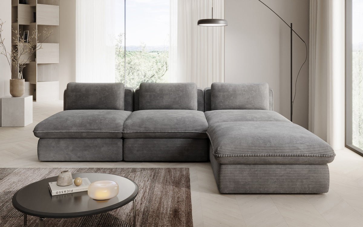 Designer L-bank Knuffel in Ribstof