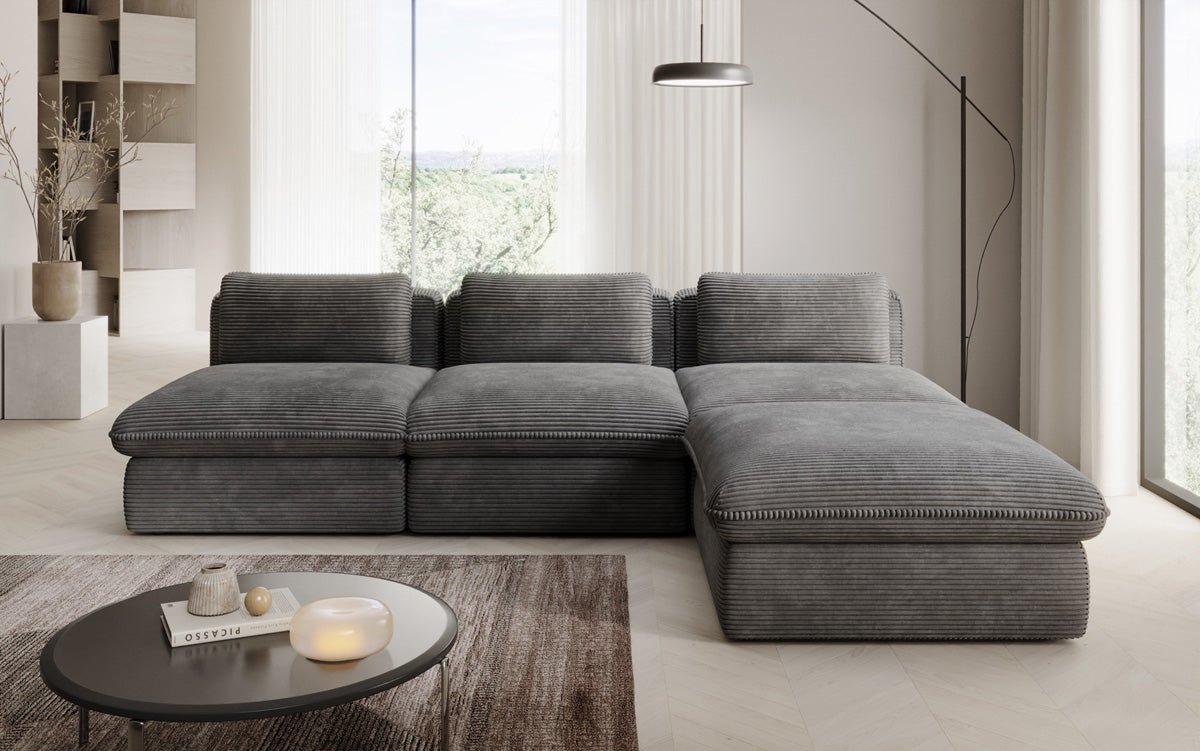 Designer L-bank Knuffel in Ribstof