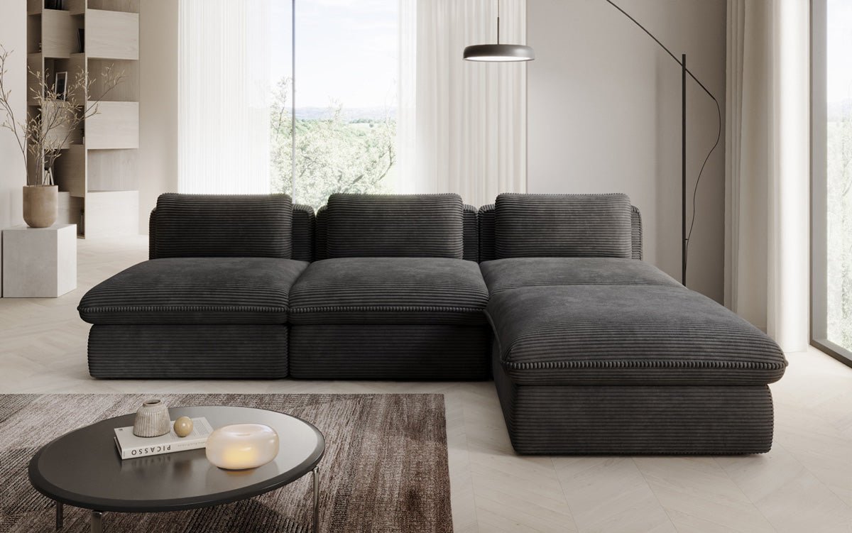 Designer L-bank Knuffel in Ribstof
