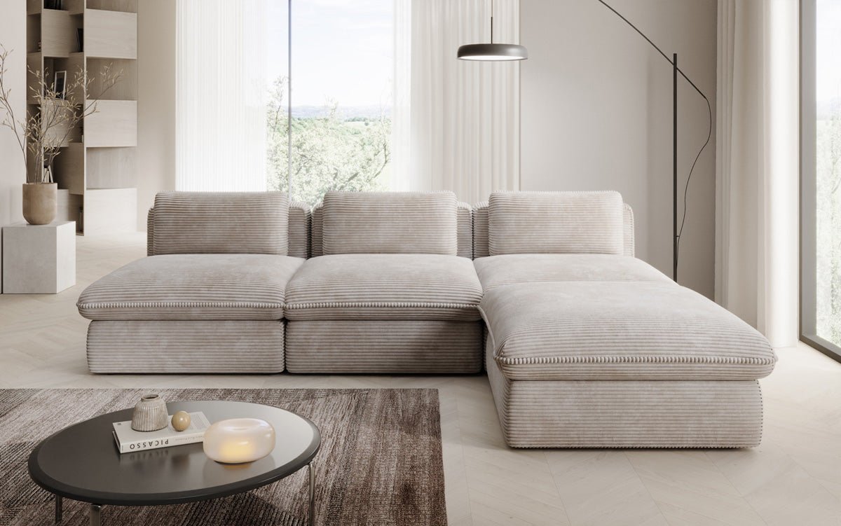 Designer L-bank Knuffel in Ribstof