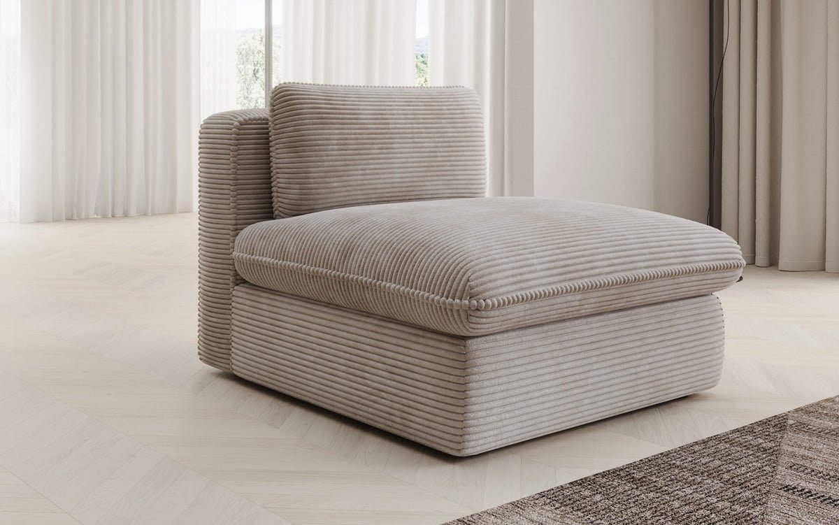 Designer bank-fauteuil Cuddle in ribstof