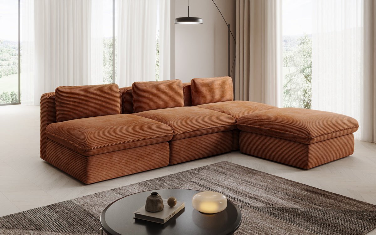 Designer L-bank Knuffel in Ribstof
