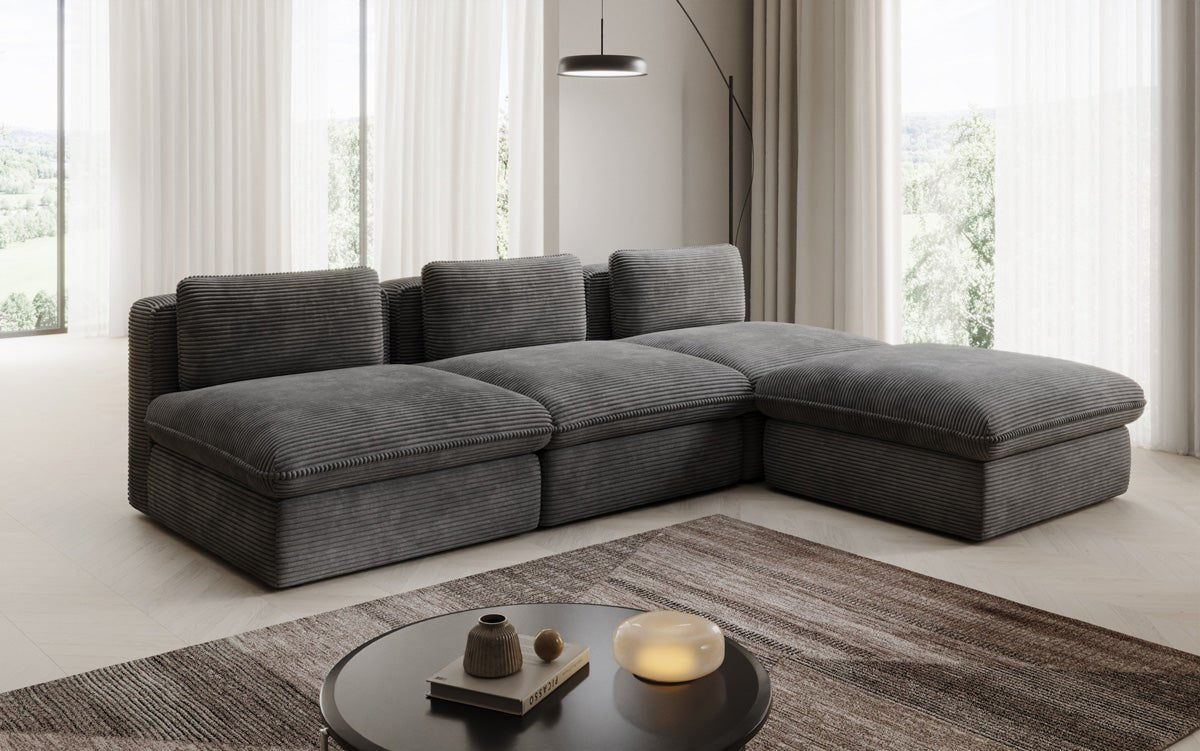 Designer L-bank Knuffel in Ribstof