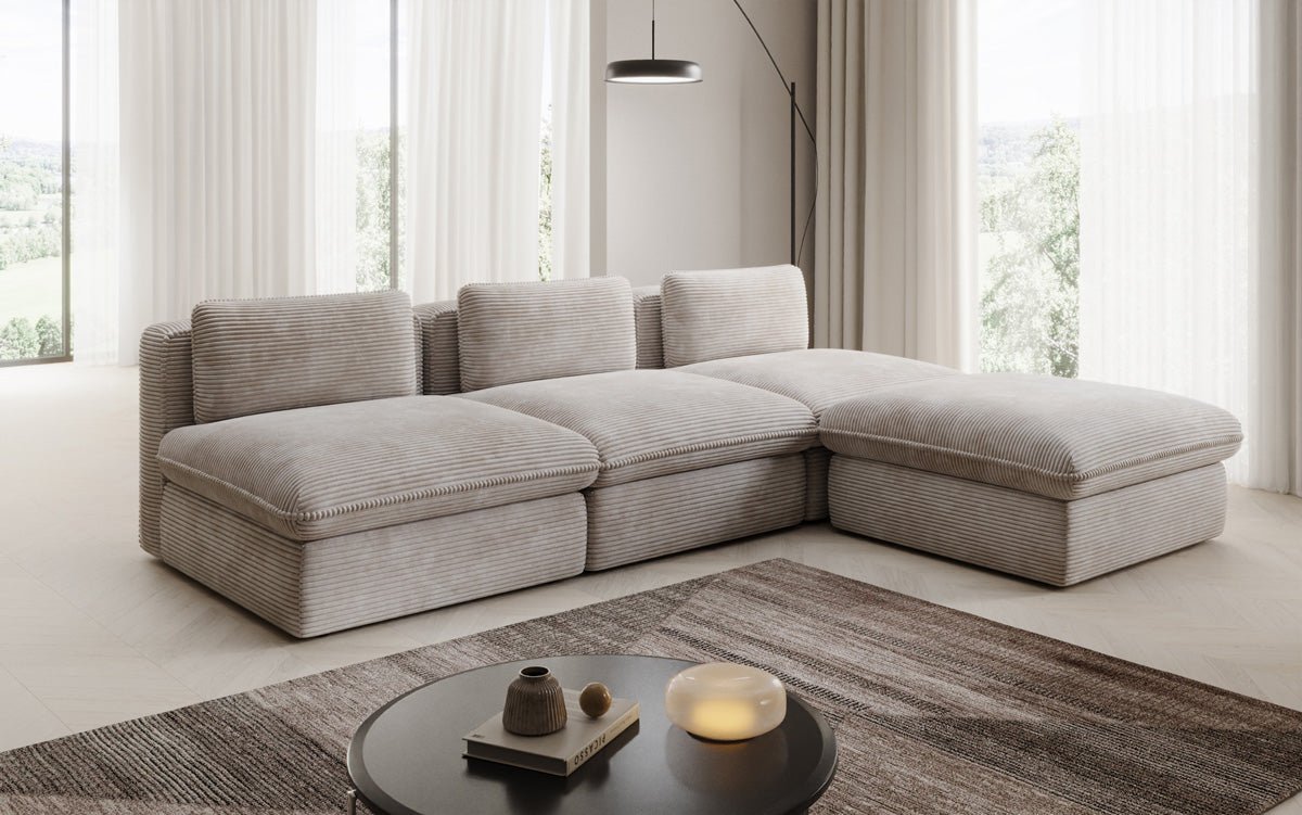 Designer L-bank Knuffel in Ribstof