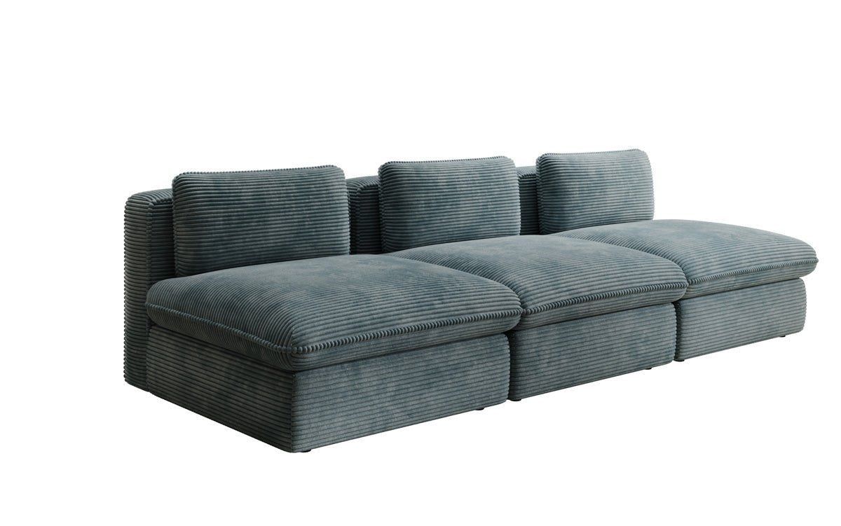 Designerbank Cuddle 3-zits in Ribstof