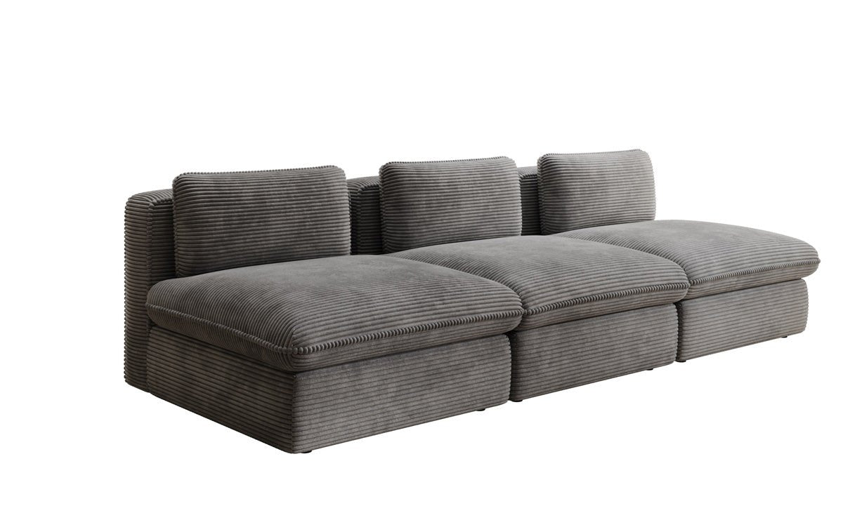 Designerbank Cuddle 3-zits in Ribstof