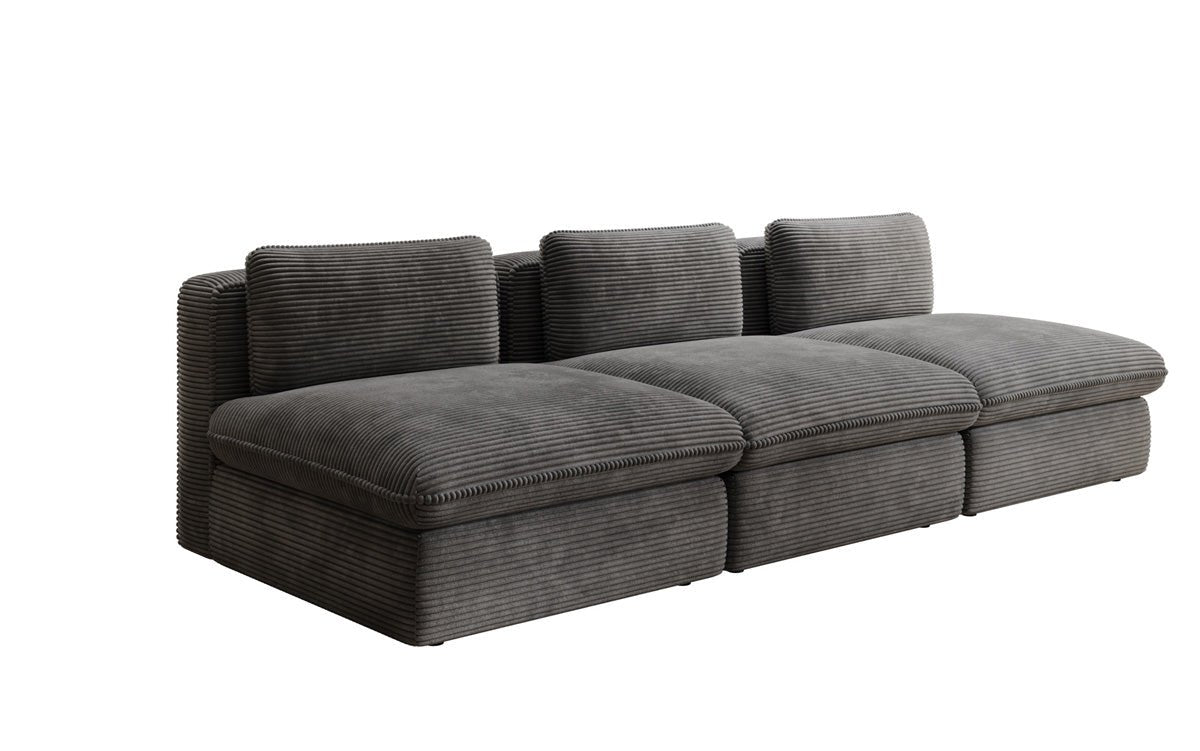 Designerbank Cuddle 3-zits in Ribstof