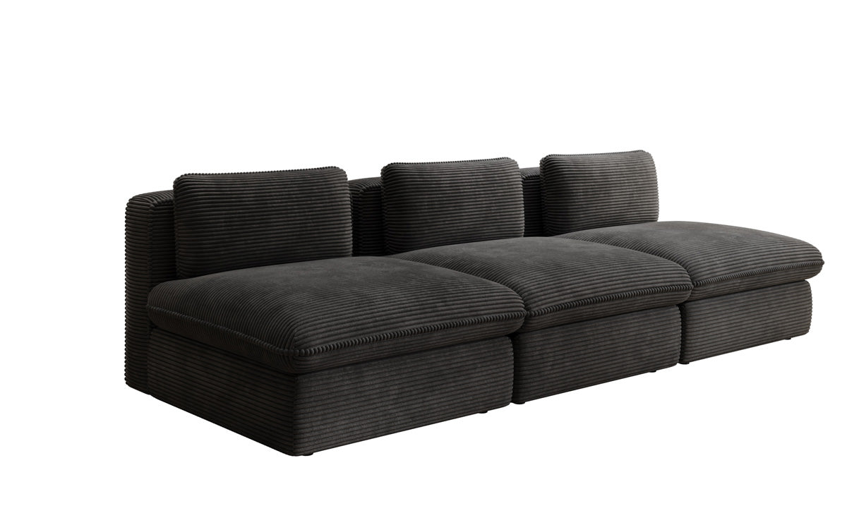 Designerbank Cuddle 3-zits in Ribstof