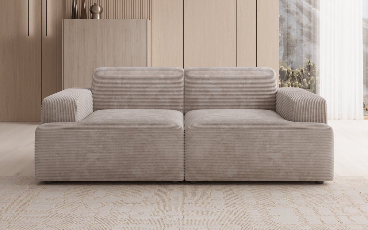 Designer 2-zits bank Monza in Ribstof