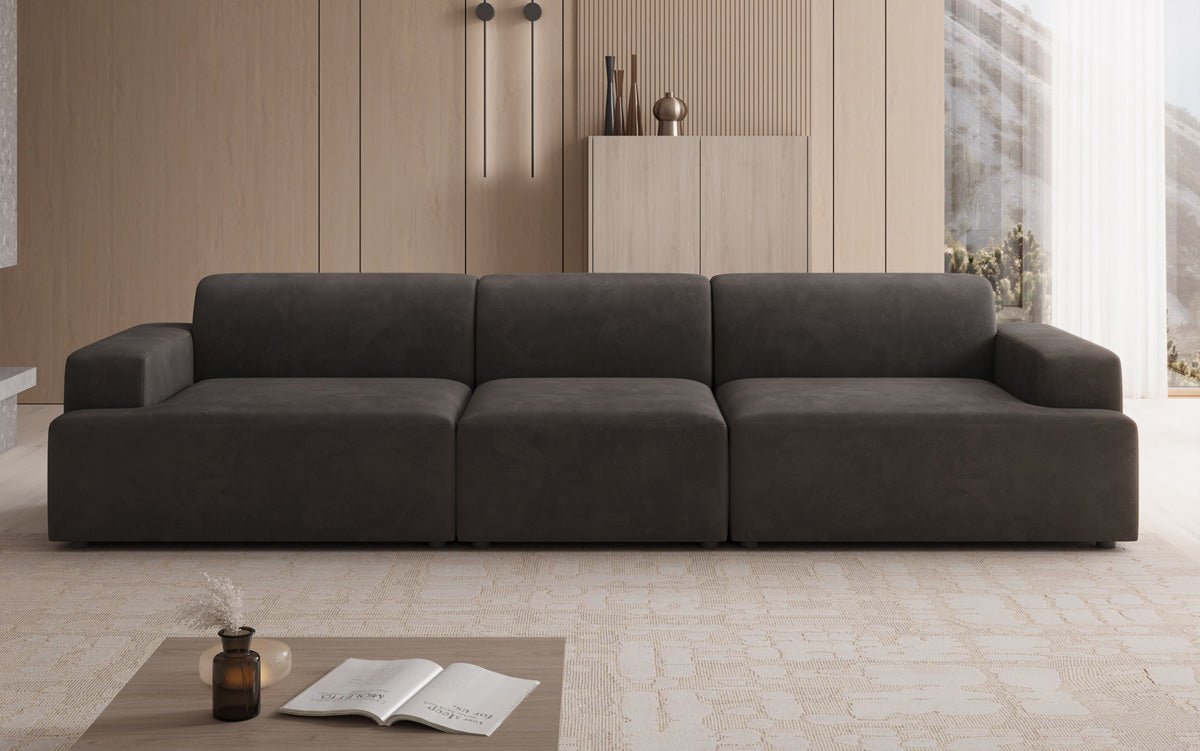 Designbank Monza 3-zits XXL in Fluweel