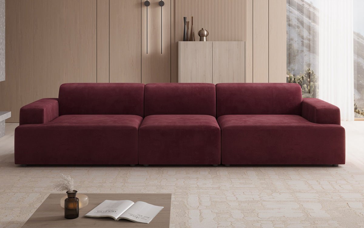 Designbank Monza 3-zits XXL in Fluweel