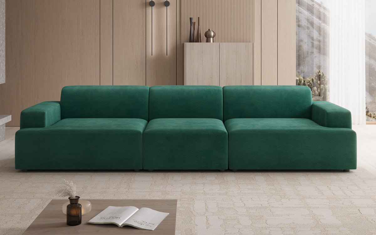 Designbank Monza 3-zits XXL in Fluweel