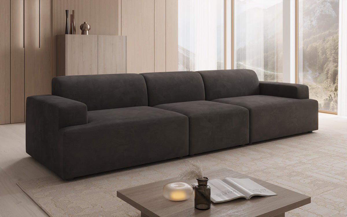 Designbank Monza 3-zits XXL in Fluweel