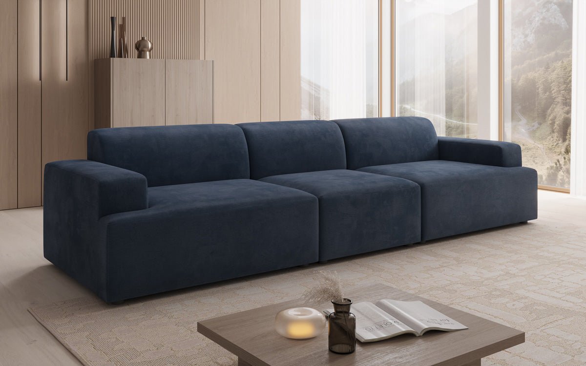 Designbank Monza 3-zits XXL in Fluweel