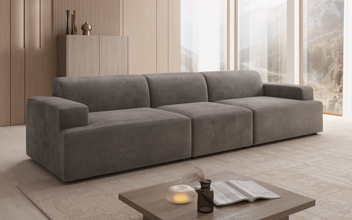 Designbank Monza 3-zits XXL in Fluweel