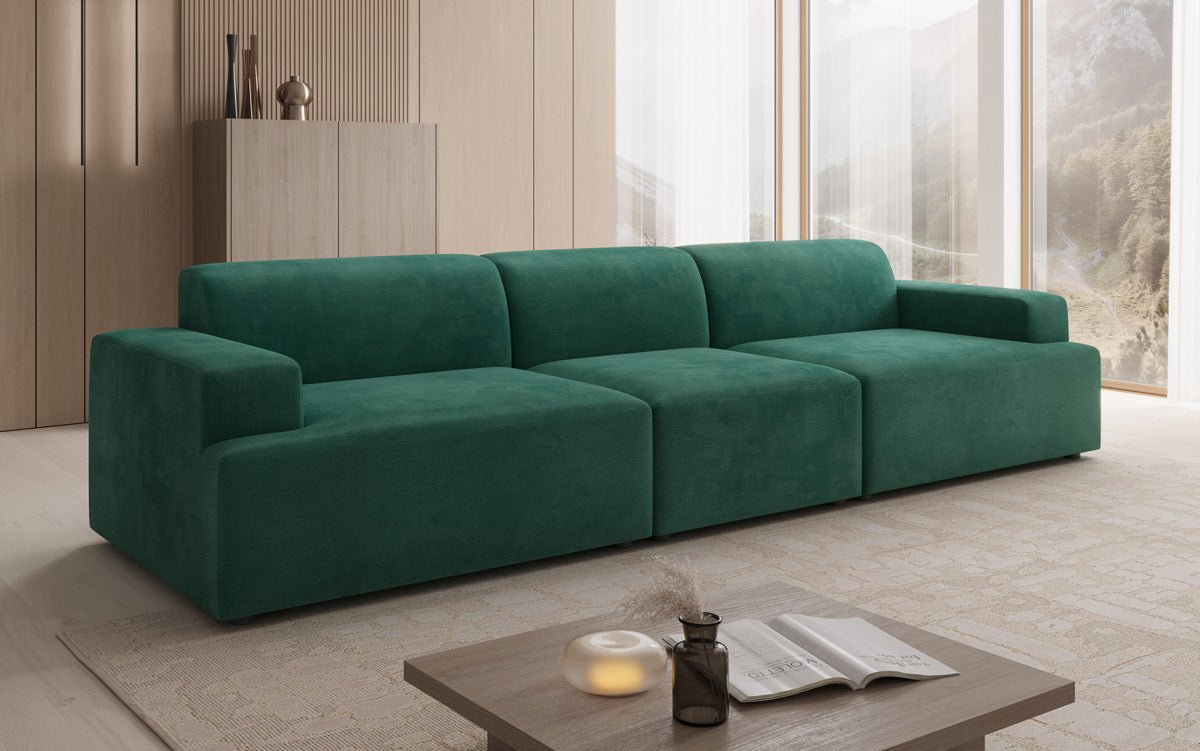 Designbank Monza 3-zits XXL in Fluweel