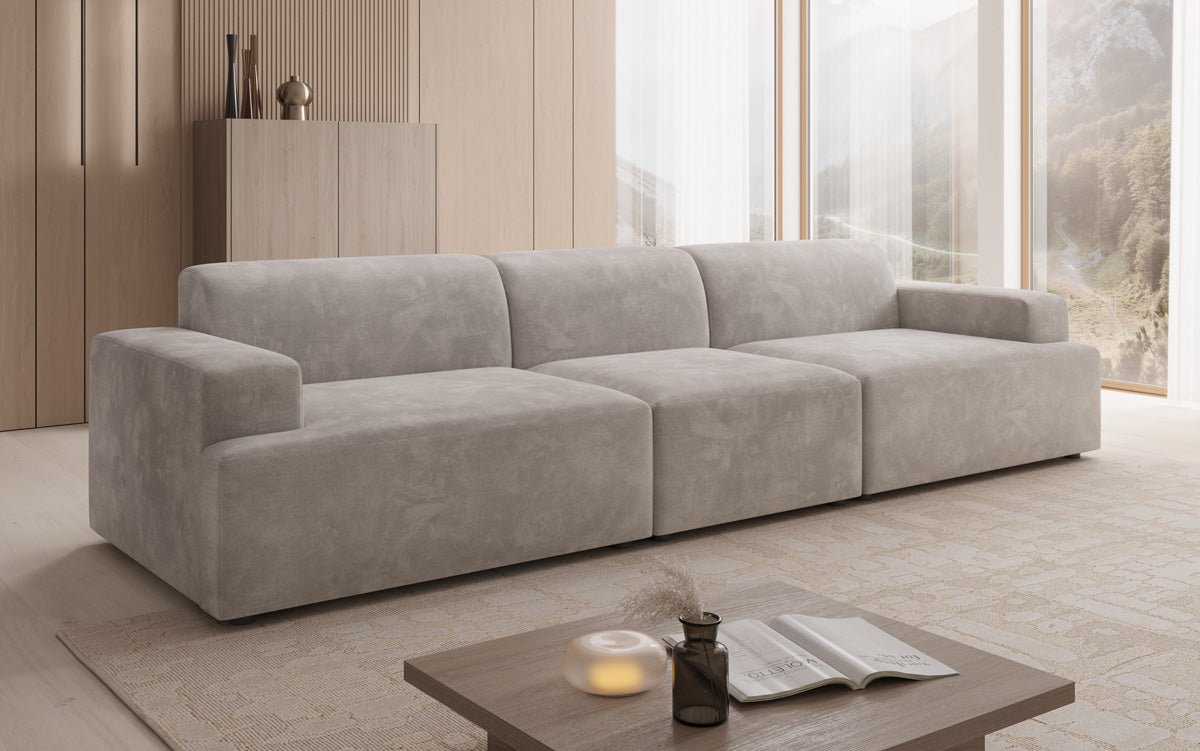 Designbank Monza 3-zits XXL in Fluweel