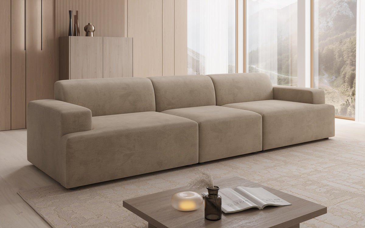 Designbank Monza 3-zits XXL in Fluweel