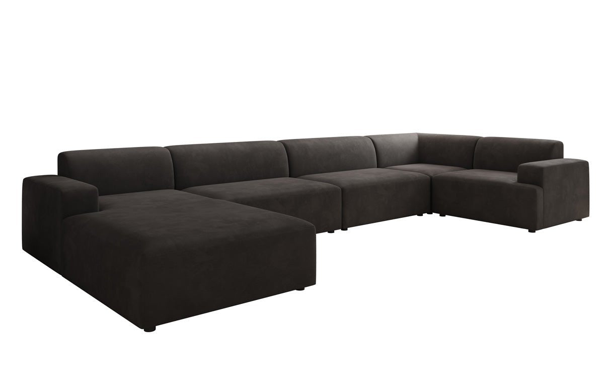 Designbank Monza U XXL in Fluweel