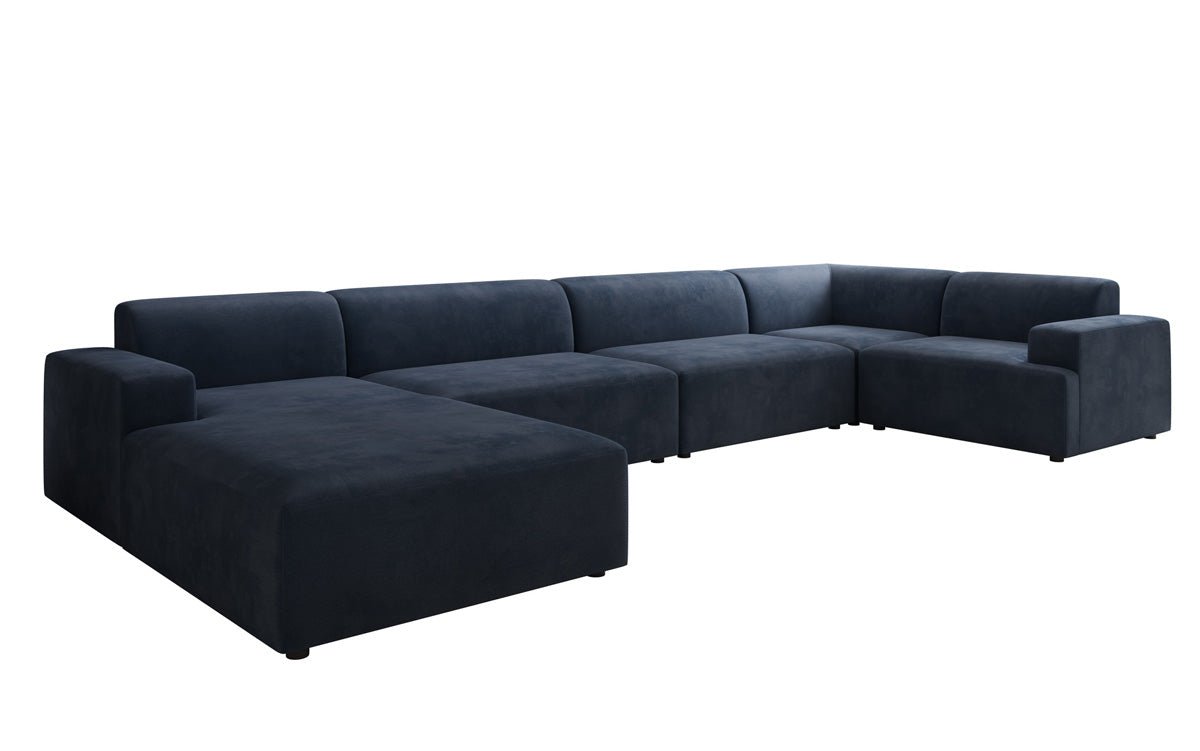 Designbank Monza U XXL in Fluweel