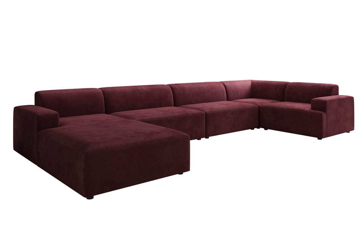 Designbank Monza U XXL in Fluweel