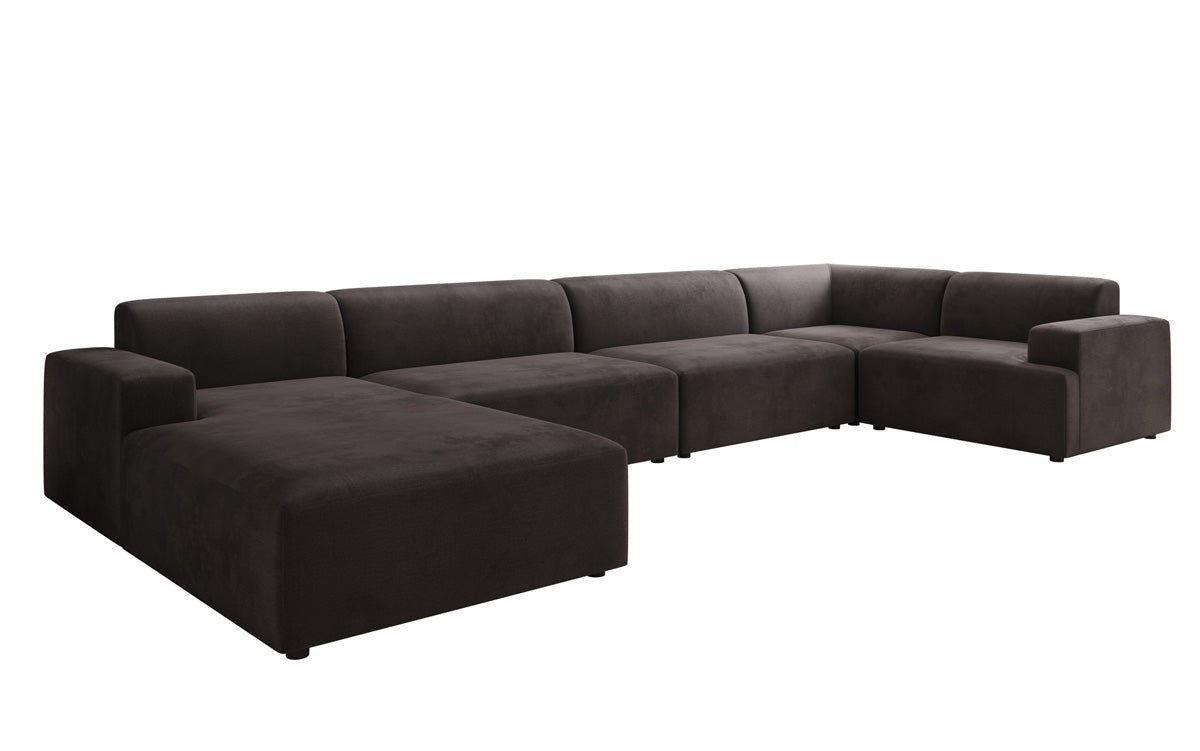 Designbank Monza U XXL in Fluweel