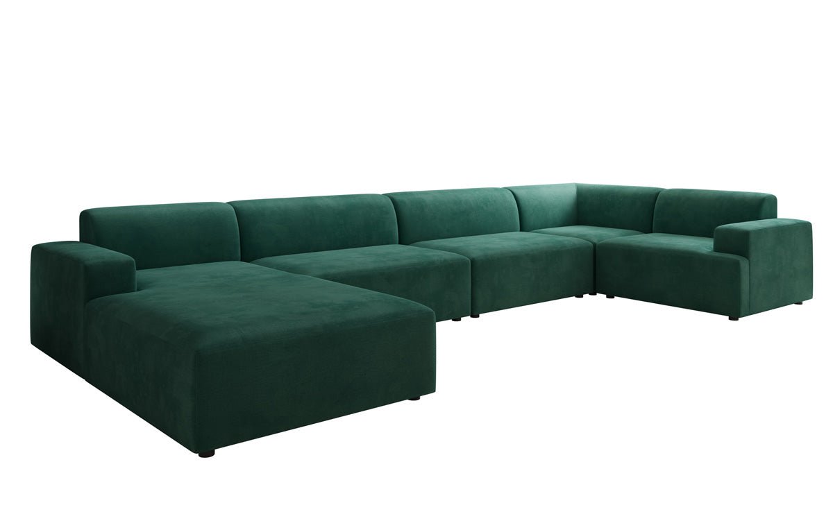 Designbank Monza U XXL in Fluweel