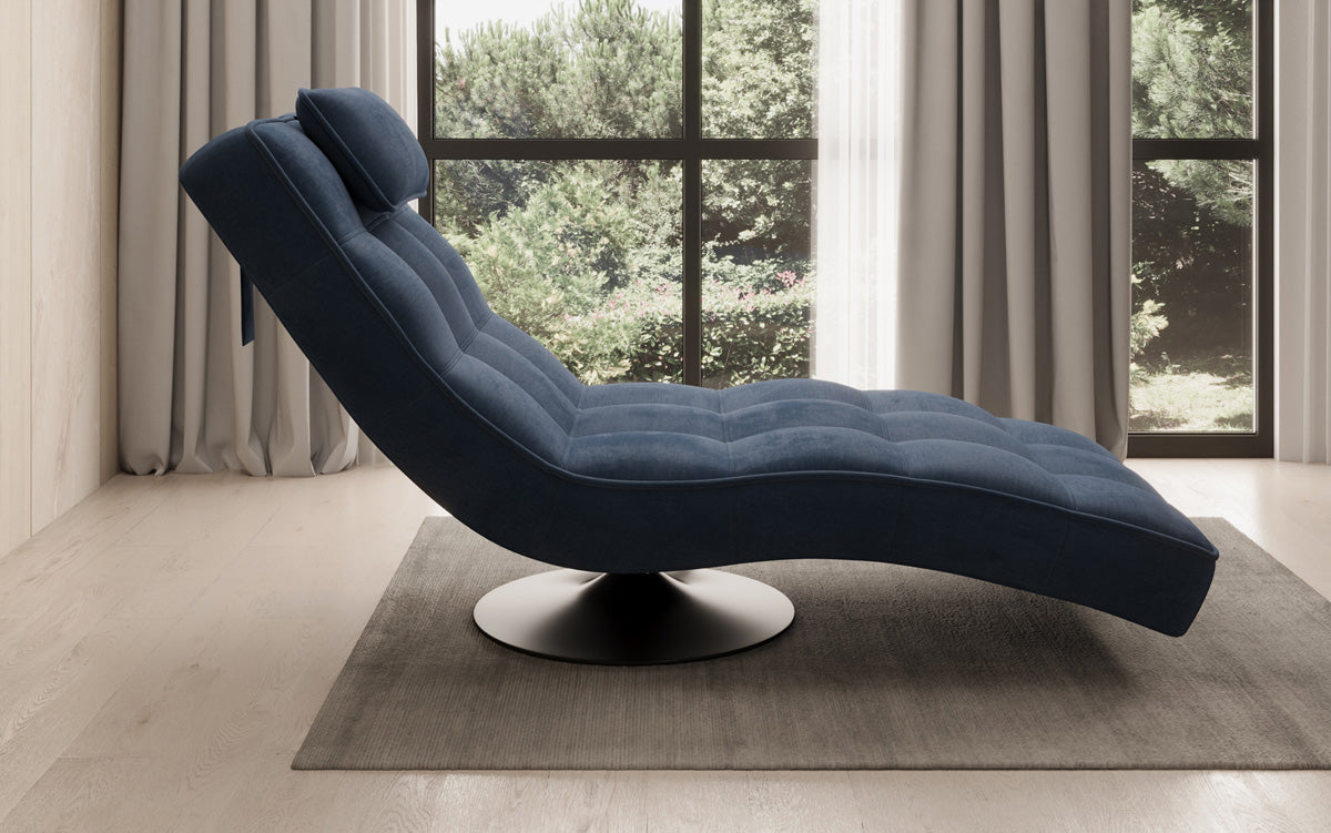 Designer Relax-ligstoel Livara Fluweel met draaifunctie