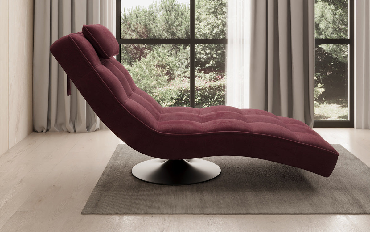 Designer Relax-ligstoel Livara Fluweel met draaifunctie